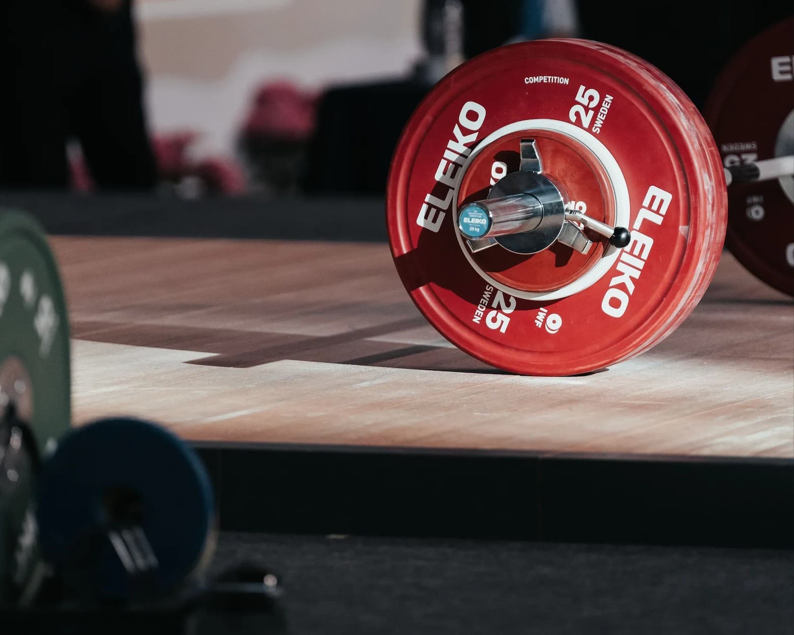 Competition barbells on performance platform